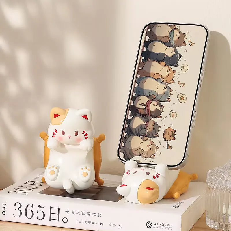Home Office Desk - Cute Cartoon Cat Desktop Ornaments, Phone