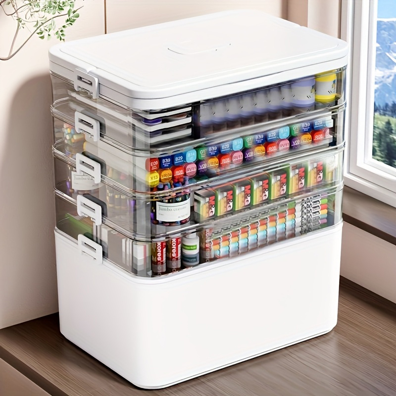 Home Office Ideas - Multifunctional Multi-Layer Storage Box with Handle,