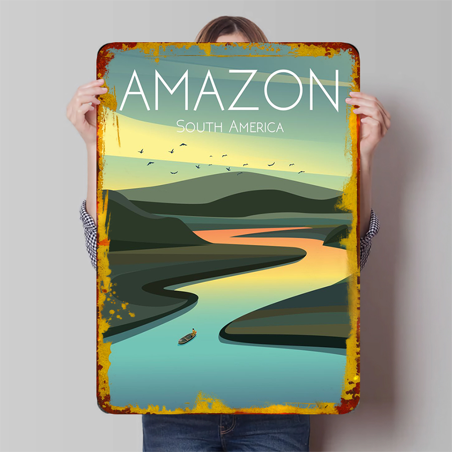 Home Office Of Amazon - Amazon River Landscape Metal Wall Art
