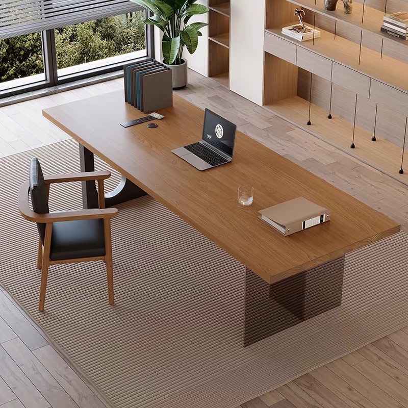 Home Office Furniture - Italian Acrylic Floating Wooden Office Desk
