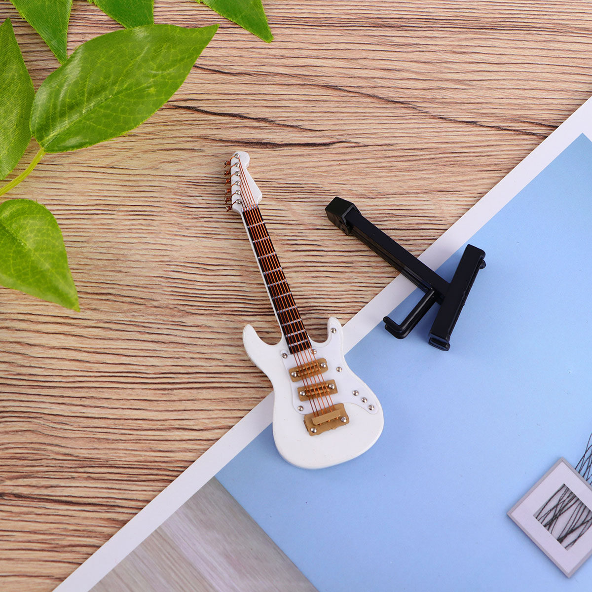 Standing Desk Electric - Mini Electric Guitar Decor White 10Cm