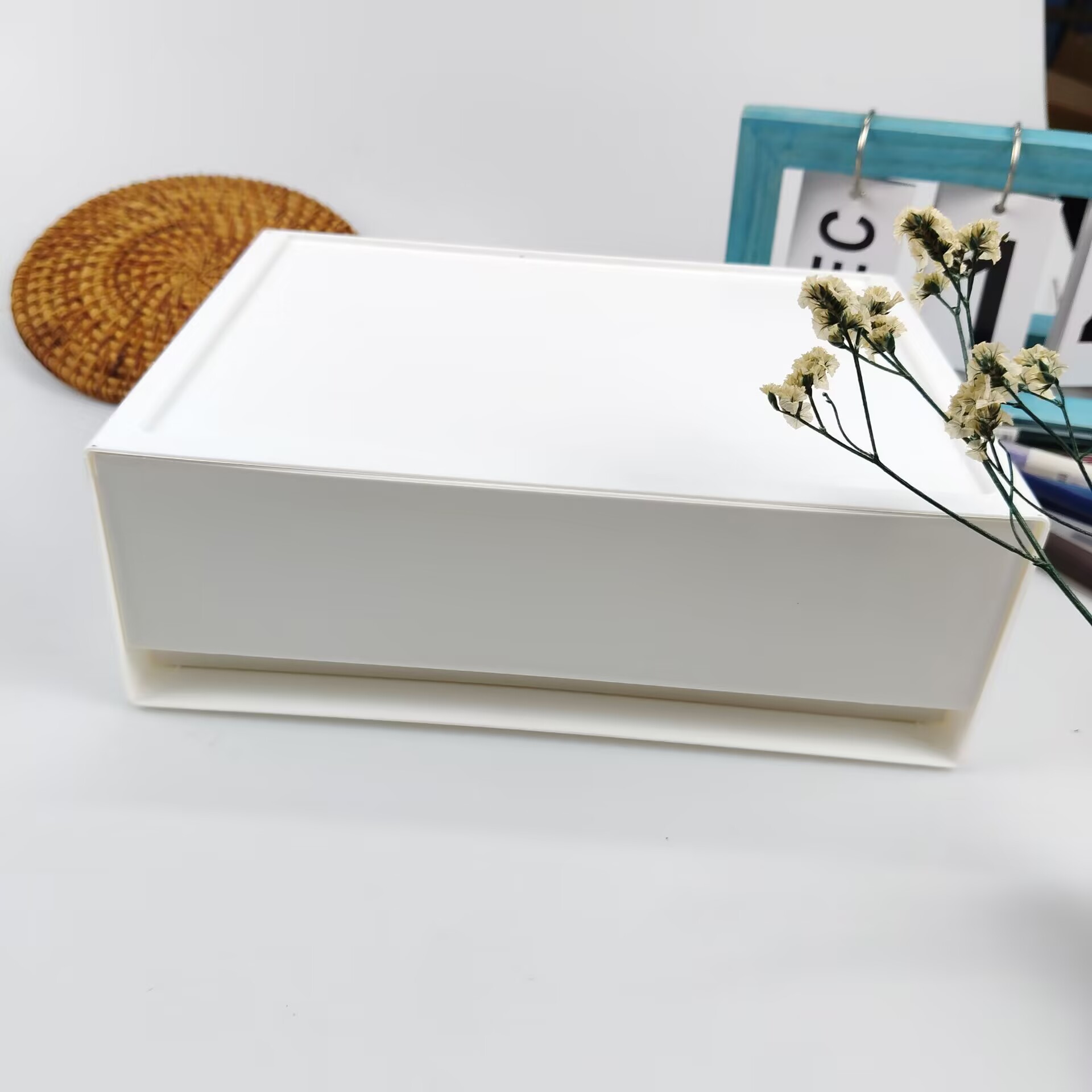 Home Office Desk With Drawers - Desktop Storage Box, Drawer, Cosmetic Shelf,