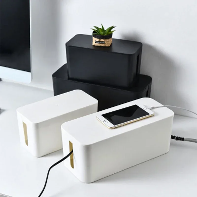Cable Management Box - Cable Storage Box Desktop Power Strip