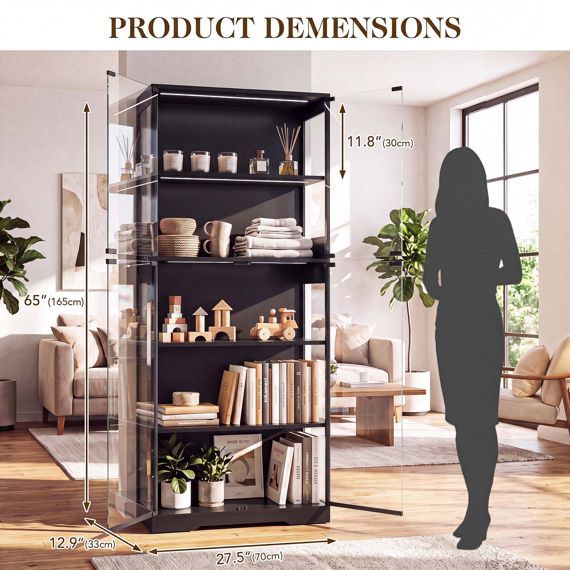 TCGBKAF 5‑Tier Display Cabinet - Home Office Furniture recension och pris