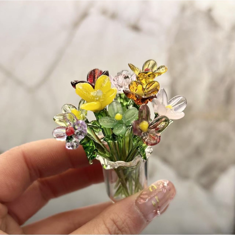 1 PC Handmade Glass Floral Bou - Plant Desk Mini recension och pris