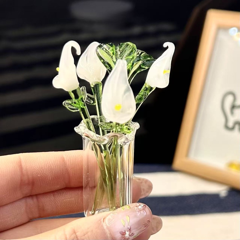 1 PC Handmade Glass Floral Bou - Plant Desk Mini recension och pris