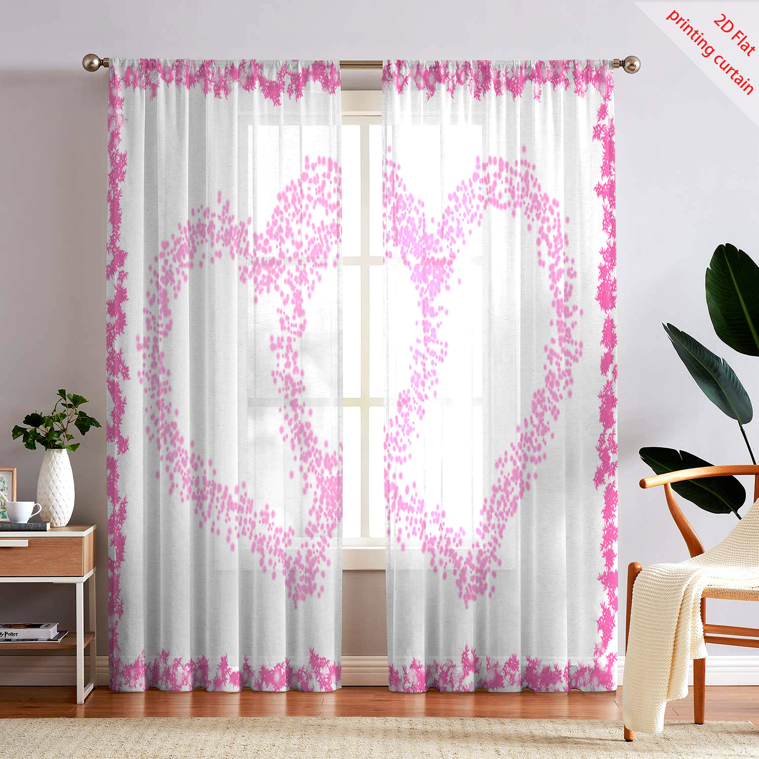 Heart Shaped Printed Transpare - Home Office Windows recension och pris