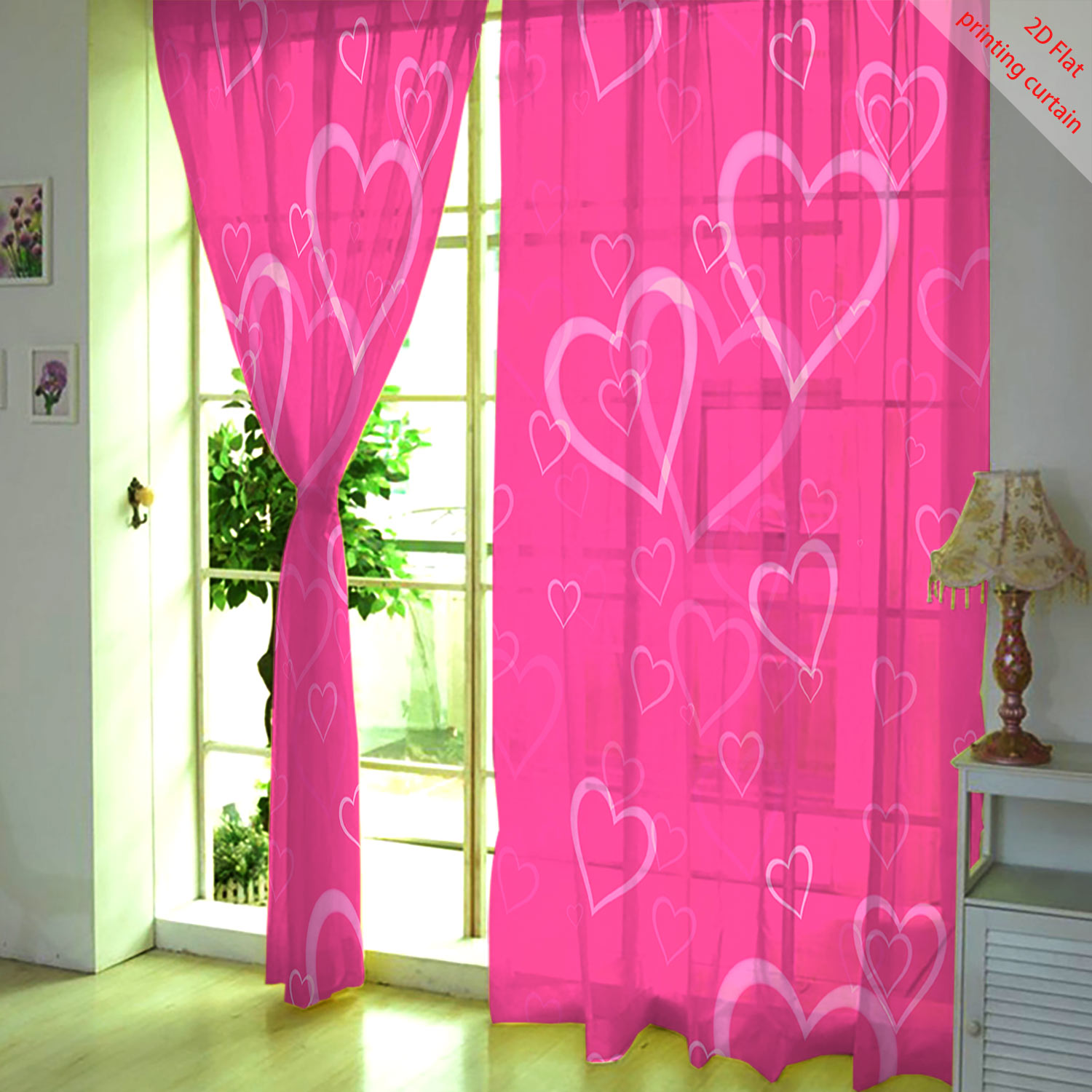 Heart Shaped Printed Transpare - Home Office Windows recension och pris
