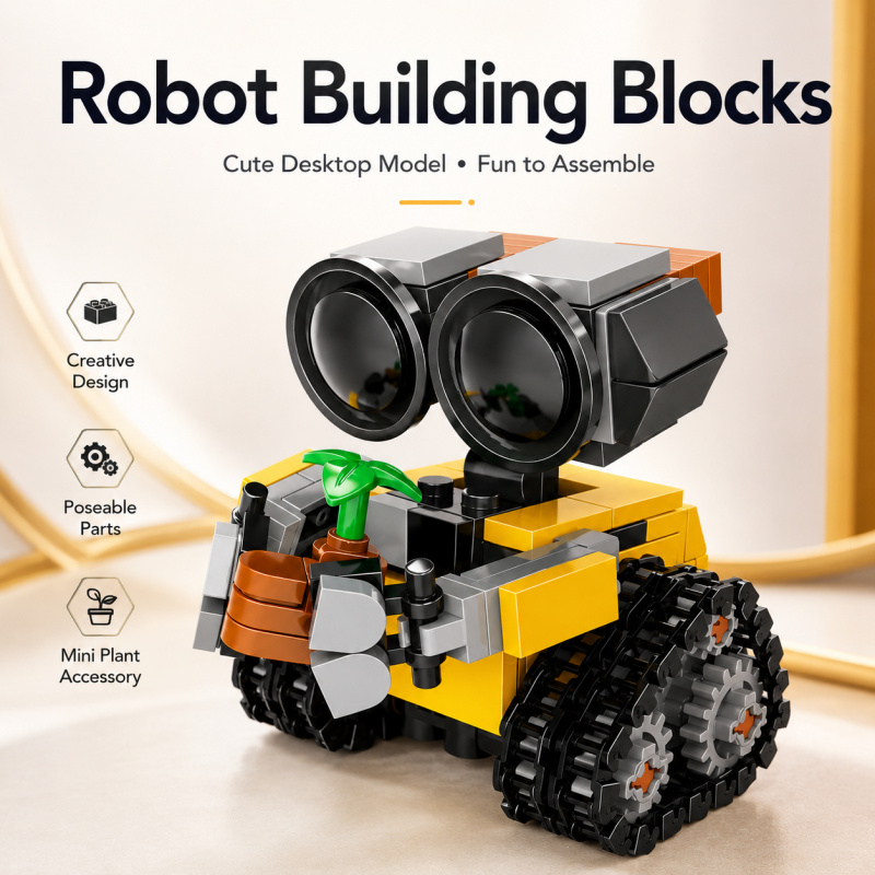 Mini Robot Building Blocks Set - Plant Desk Mini recension och pris