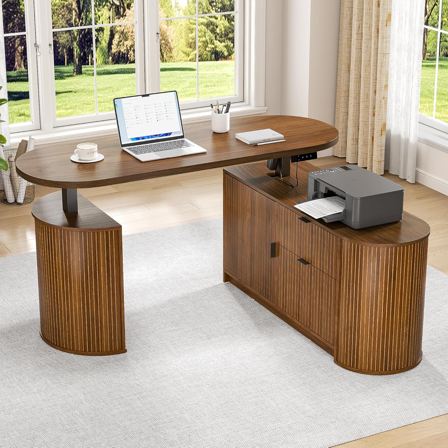 Mid Century Modern Electric L  - Standing Desk Electric recension och pris