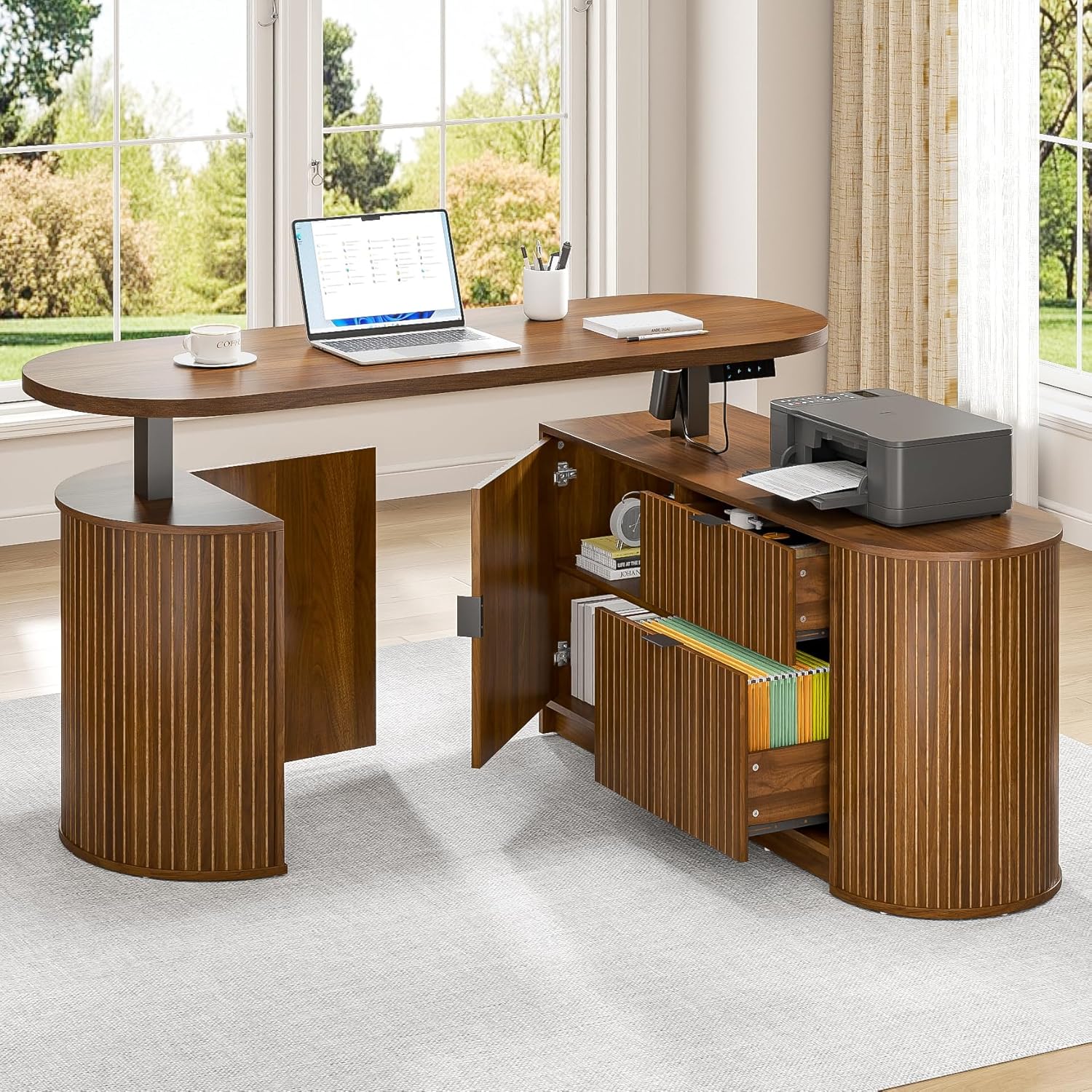 Mid Century Modern Electric L  - Standing Desk Electric recension och pris