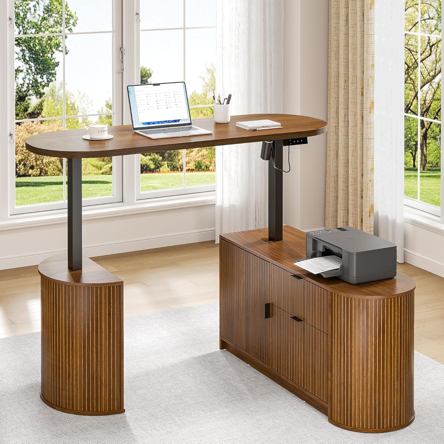 Mid Century Modern Electric L  - Standing Desk Electric recension och pris