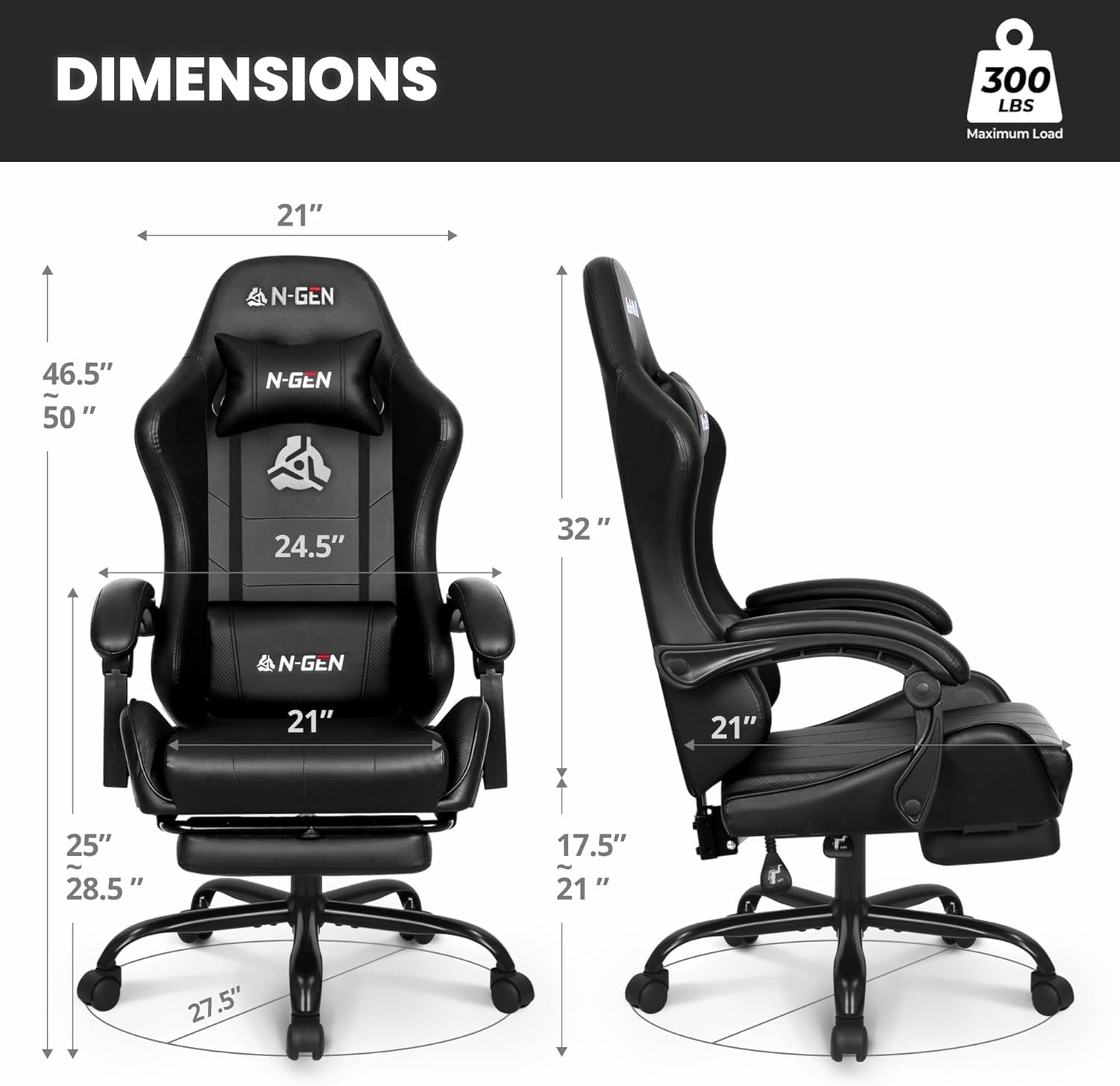 Gaming Chair with Footrest Lum - Home Office Desk recension och pris