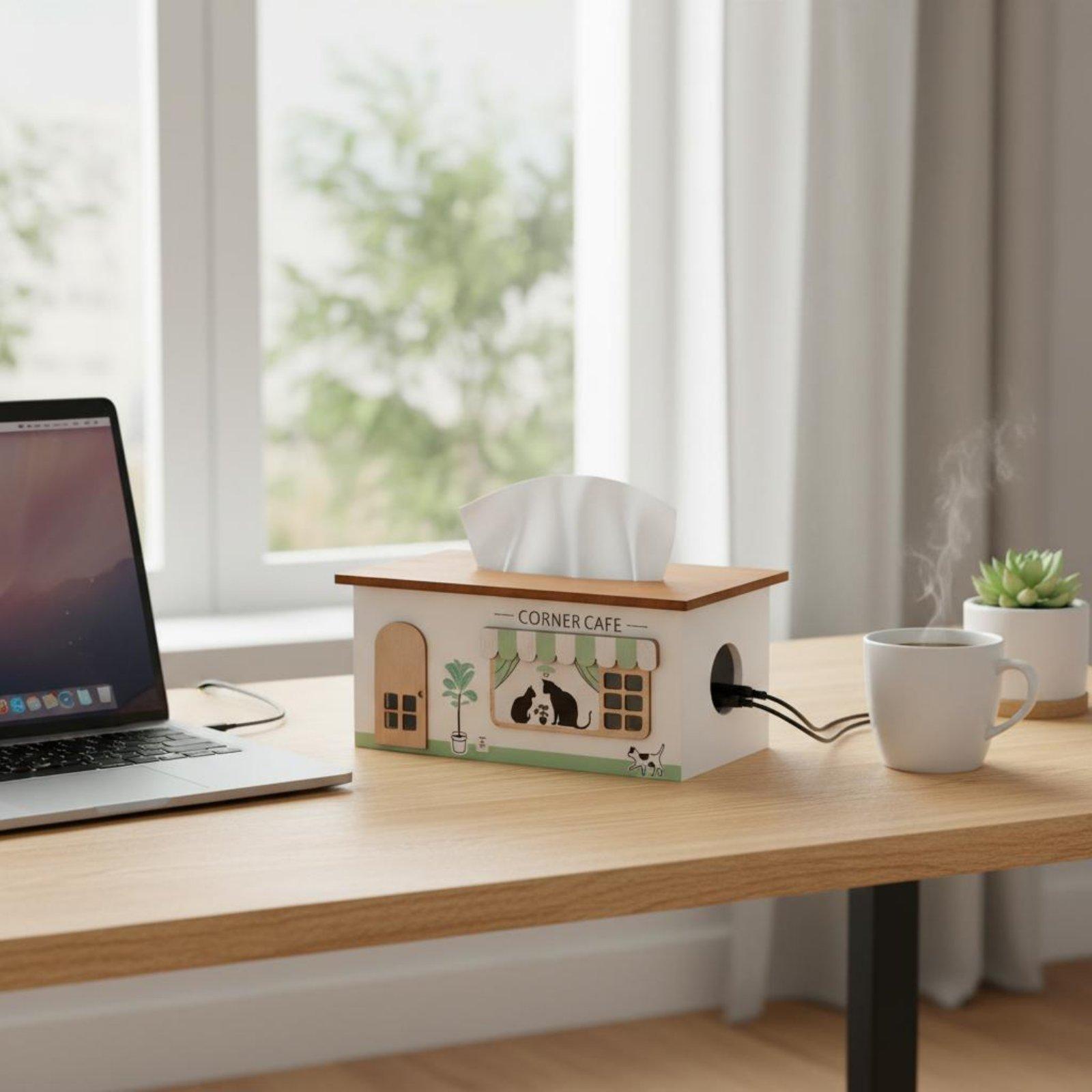 Wooden Cord Management Box Tid - Cable Management Box recension och pris