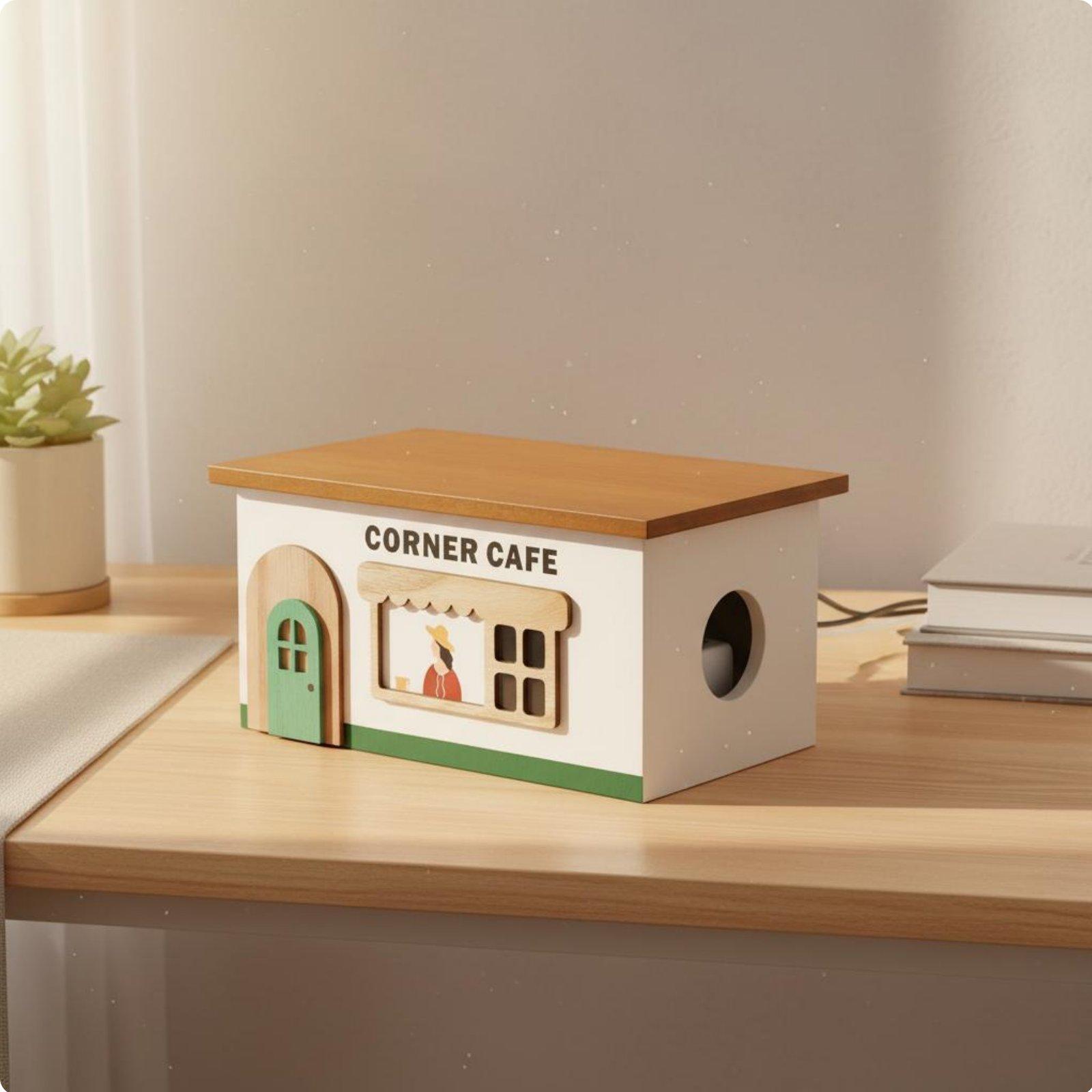 Wooden Cord Management Box Tid - Cable Management Box recension och pris