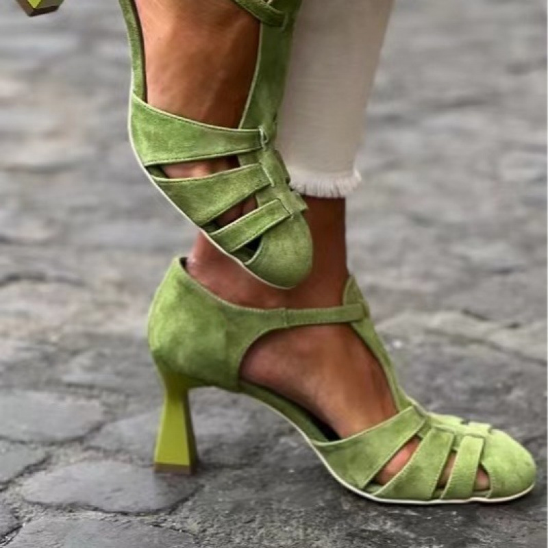 Women's Green Suede Kitten Hee - Home Office Size recension och pris