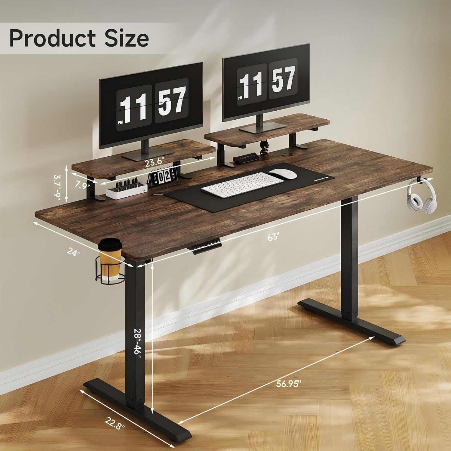 63 x 24 Inches Electric Standi - Standing Desk Electric recension och pris