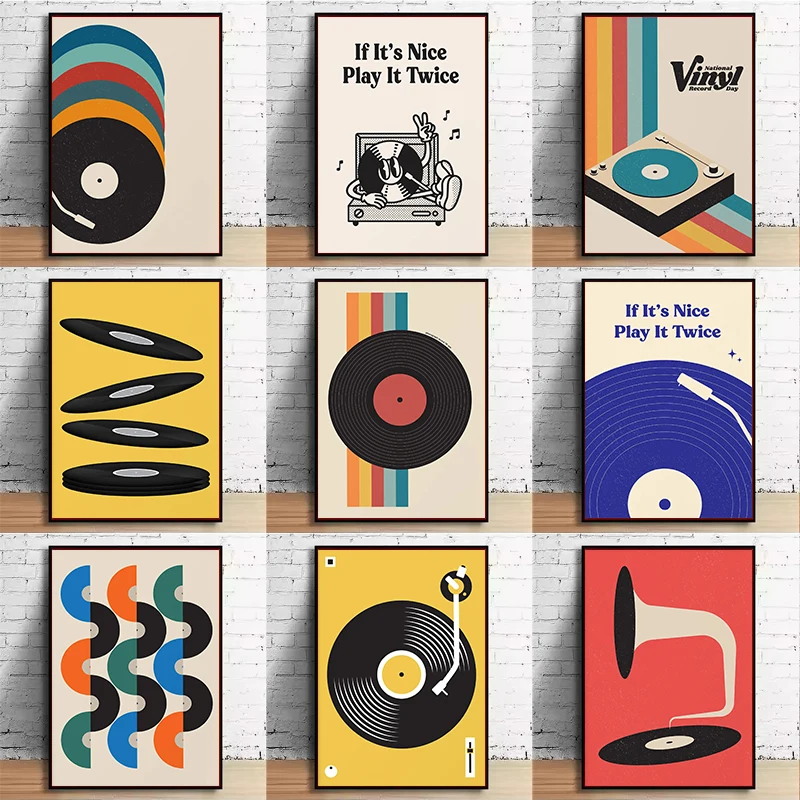 Mid Century Vinyl Record Canva - Home Office Furniture recension och pris