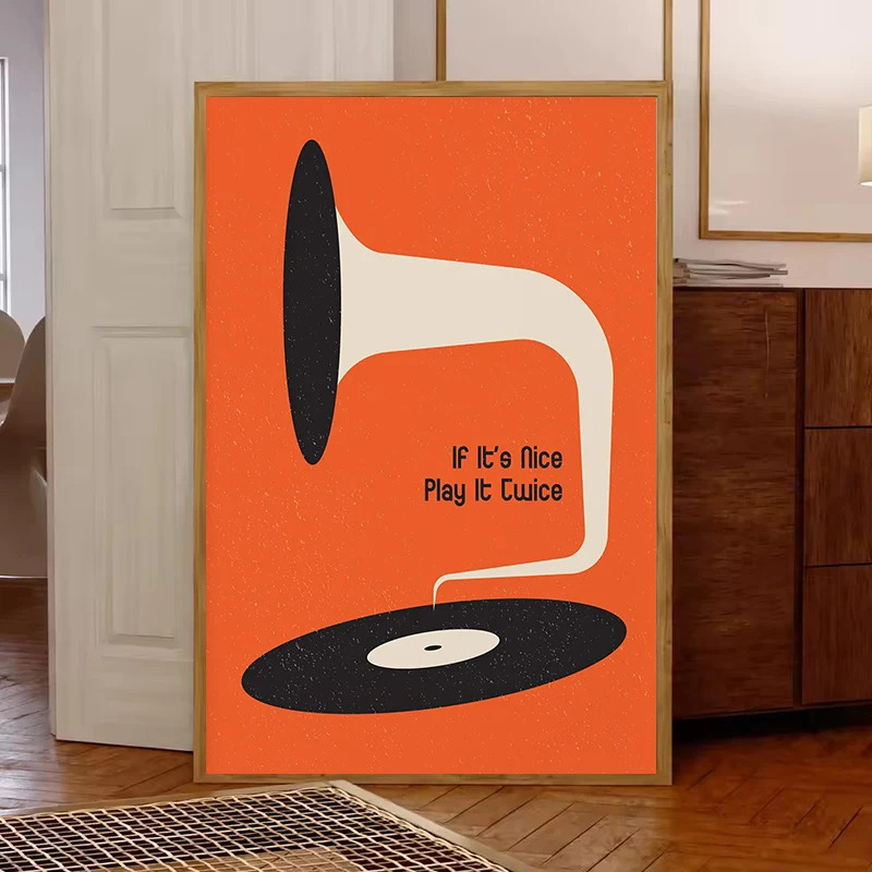 Mid Century Vinyl Record Canva - Home Office Furniture recension och pris