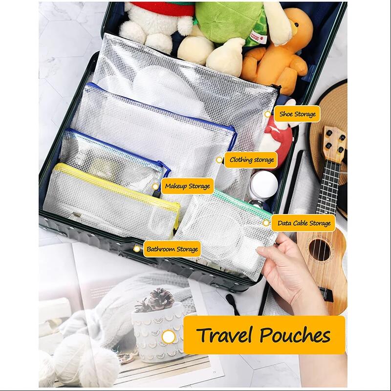 27Pcs Mesh Zipper Pouch Mesh Z - Home Office Travel Document recension och pris