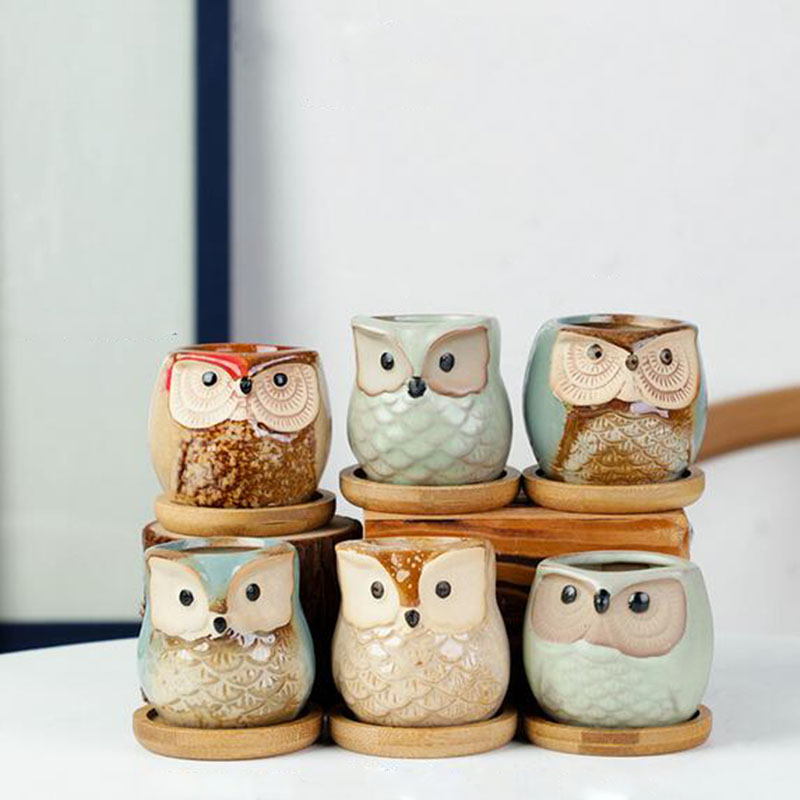 6pcs/set Ceramic Flowerpot Set - Plant Desk Mini recension och pris