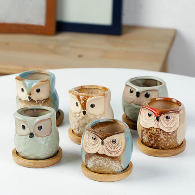 6pcs/set Ceramic Flowerpot Set - Plant Desk Mini recension och pris