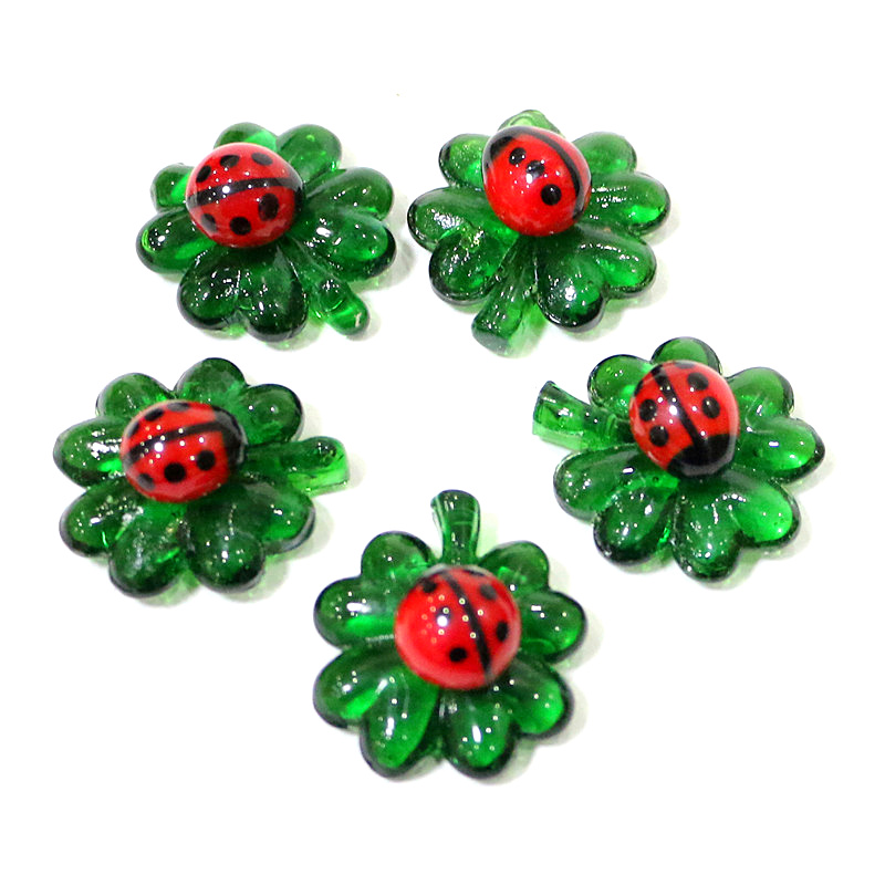 5pcs Green Mini Glass Four-Lea - Plant Desk Mini recension och pris