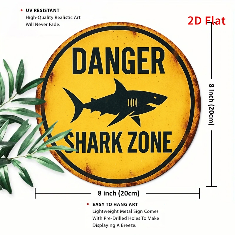 2D Metal Sign Shark Danger Zon - Home Office Ideas recension och pris