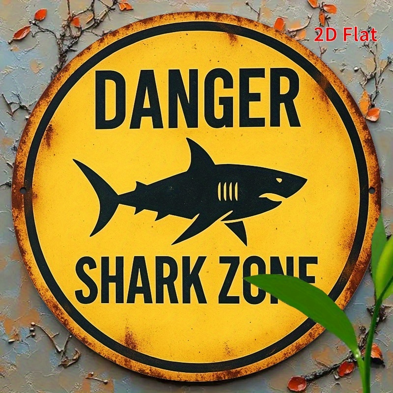 2D Metal Sign Shark Danger Zon - Home Office Ideas recension och pris