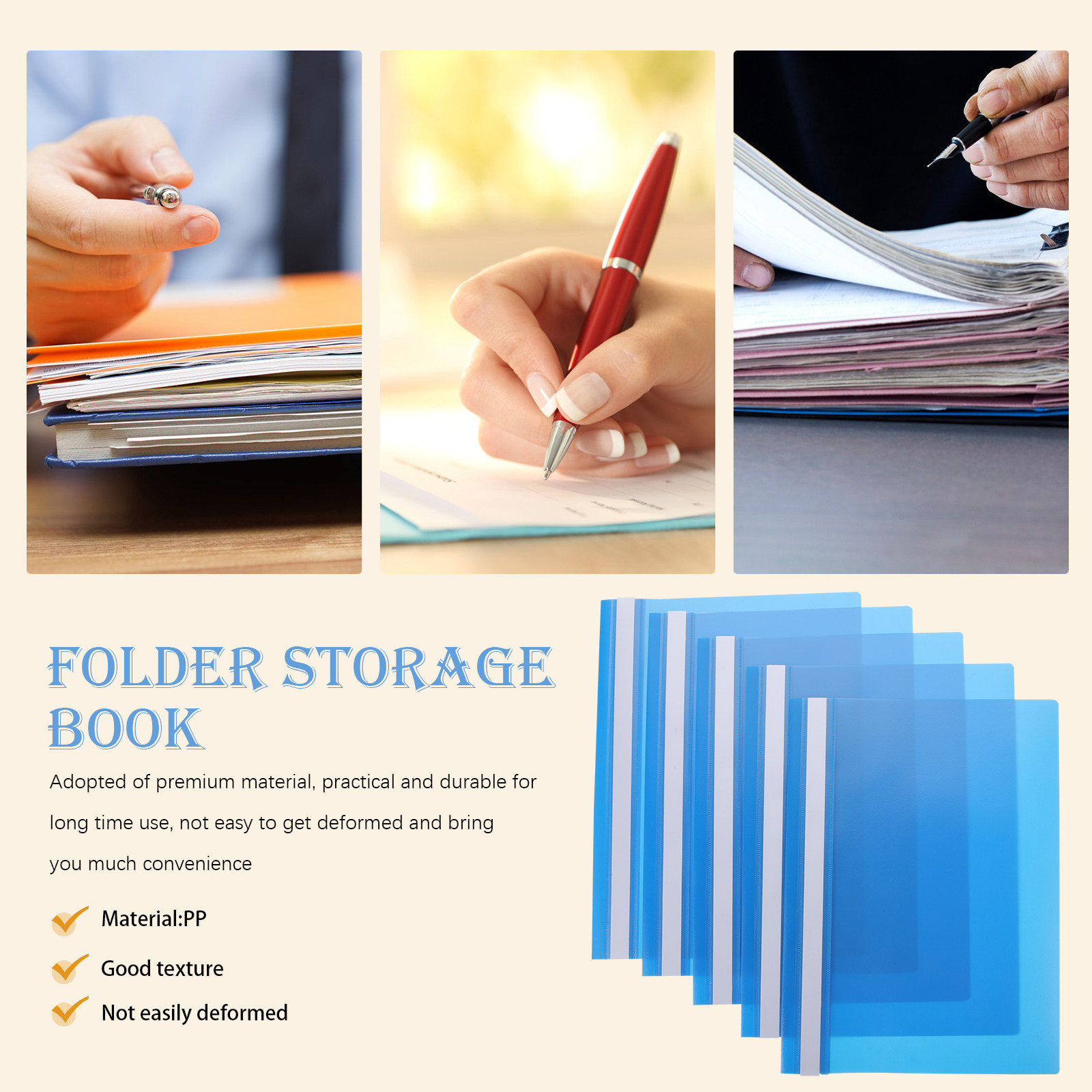 15Pcs A4 Document Folder PP Pl - Home Office Travel Document recension och pris