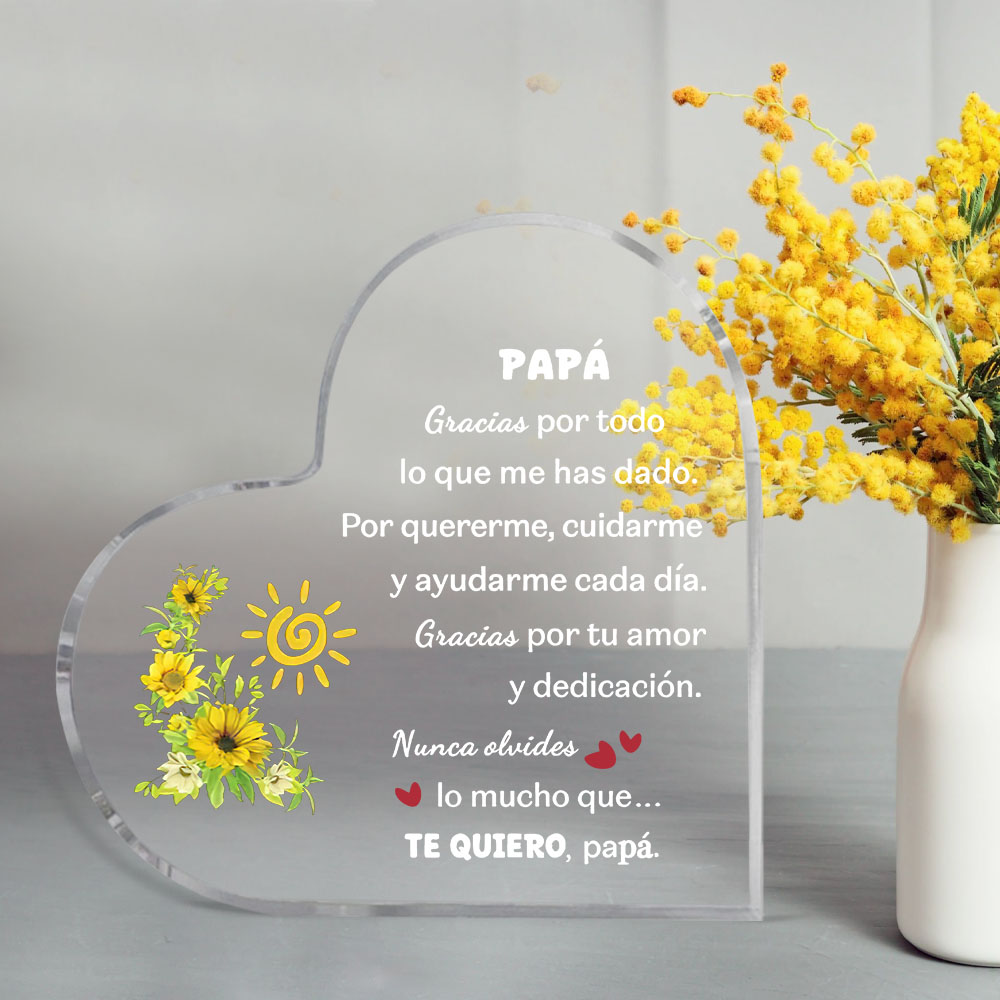 Spanish dad heart-shaped acryl - Home Office Logo recension och pris