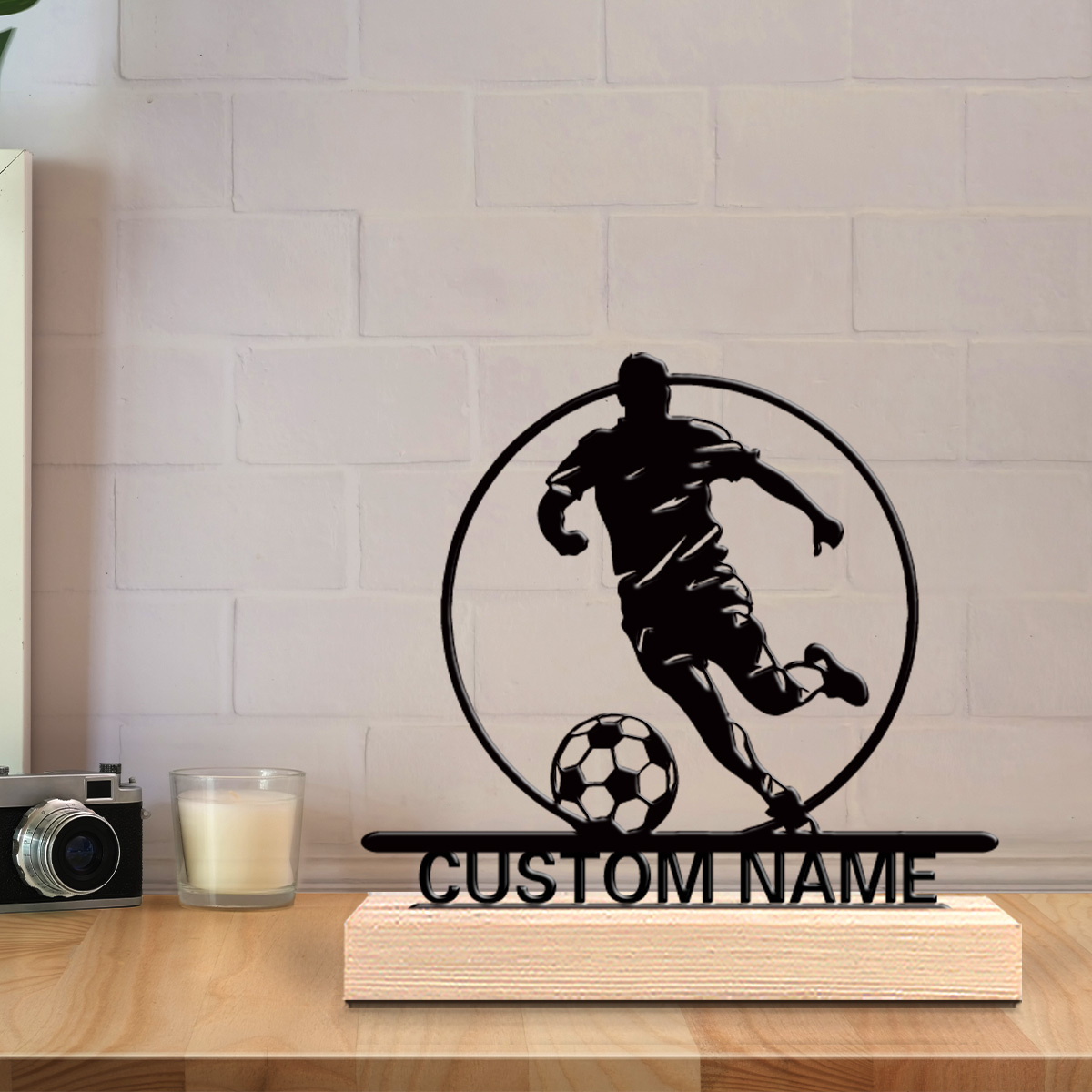 Custom Soccer Player Metal Sta - Home Office Ideas recension och pris