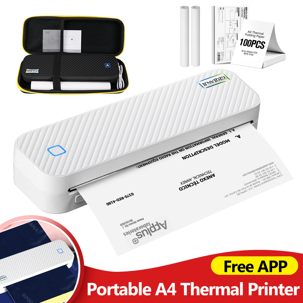 Portable A4 Thermal Printer Bl - Home Office Travel Document recension och pris
