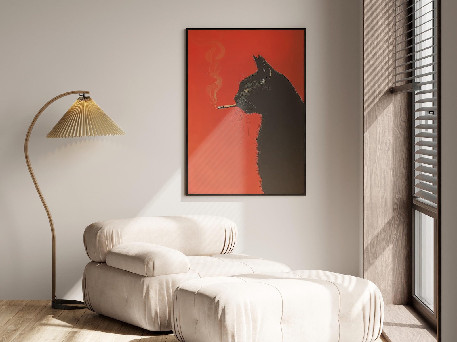 Vintage Black Cat Smoking Canv - Home Office Furniture recension och pris