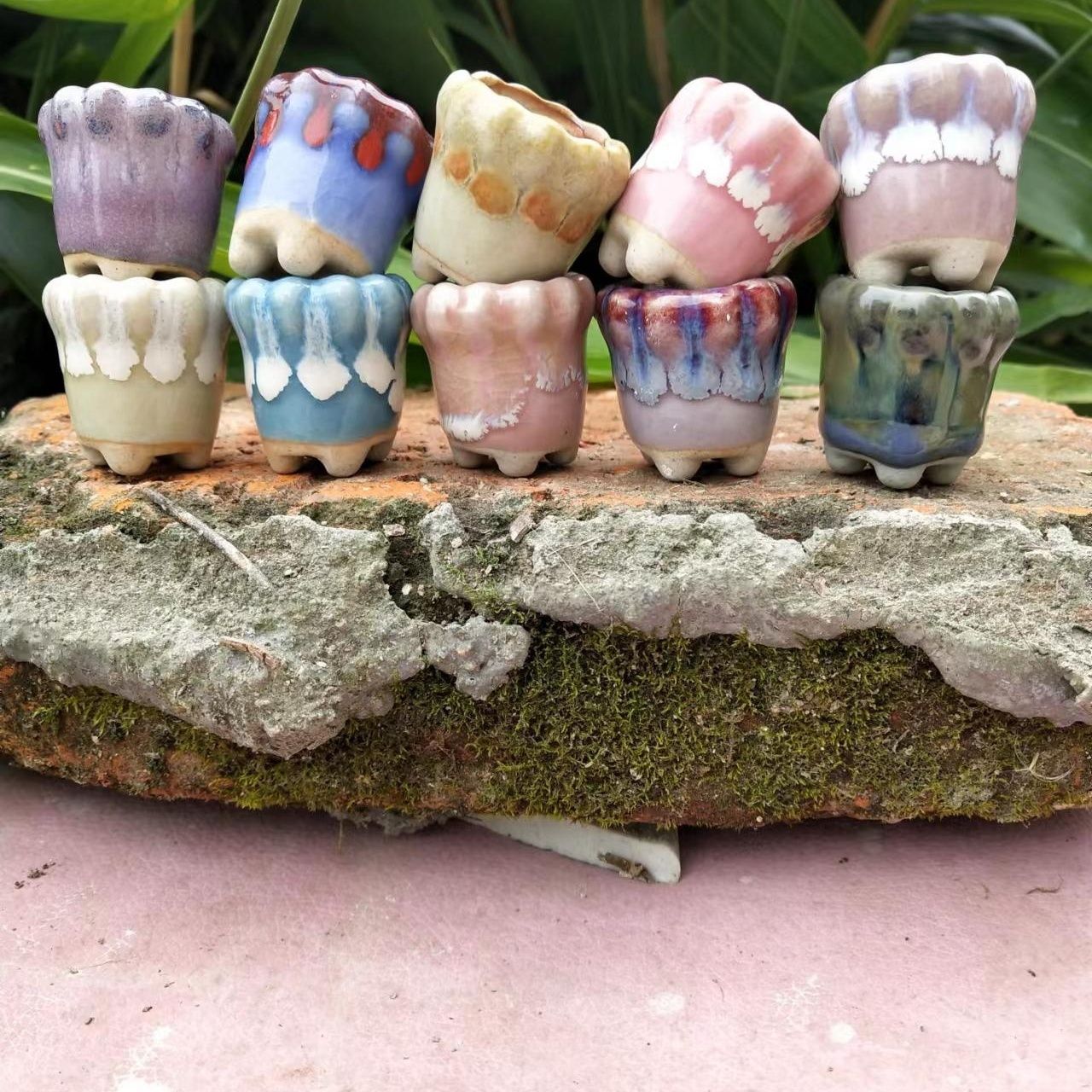 10Pcs Mini Ceramics Fowerpot M - Plant Desk Mini recension och pris
