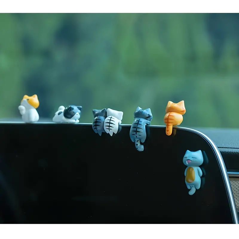 6pcs PVC Cartoon Cat Figurines - Plant Desk Mini recension och pris