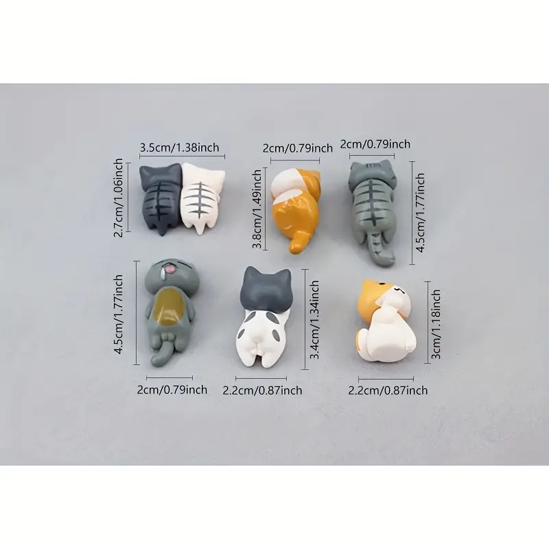 6pcs PVC Cartoon Cat Figurines - Plant Desk Mini recension och pris