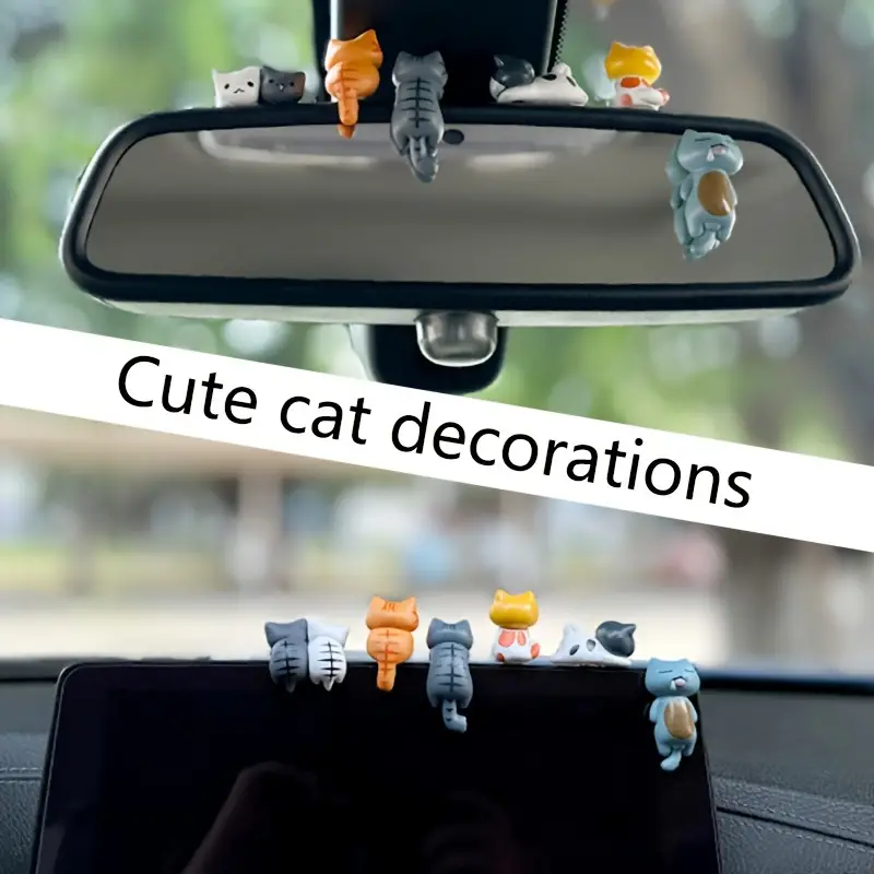 6pcs PVC Cartoon Cat Figurines - Plant Desk Mini recension och pris