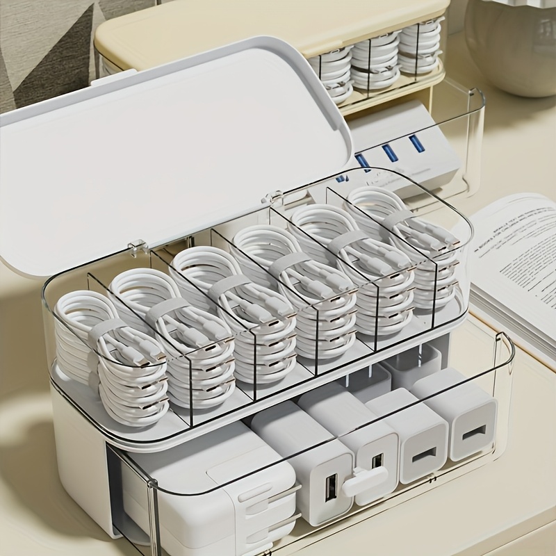 Double Layer Transparent Deskt - Cable Management Box recension och pris