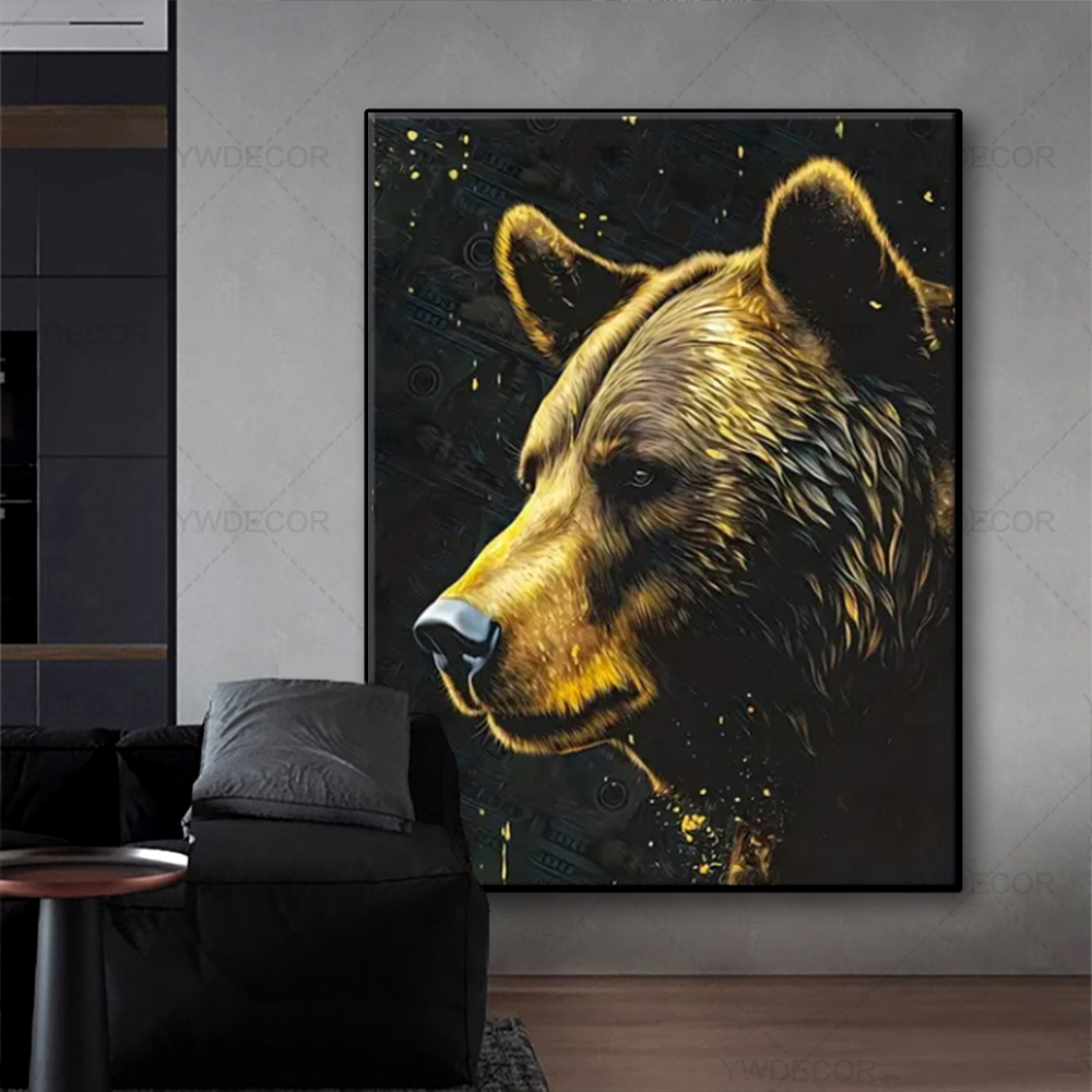 Bull and Bear Animals Painting - Home Office Marketing recension och pris