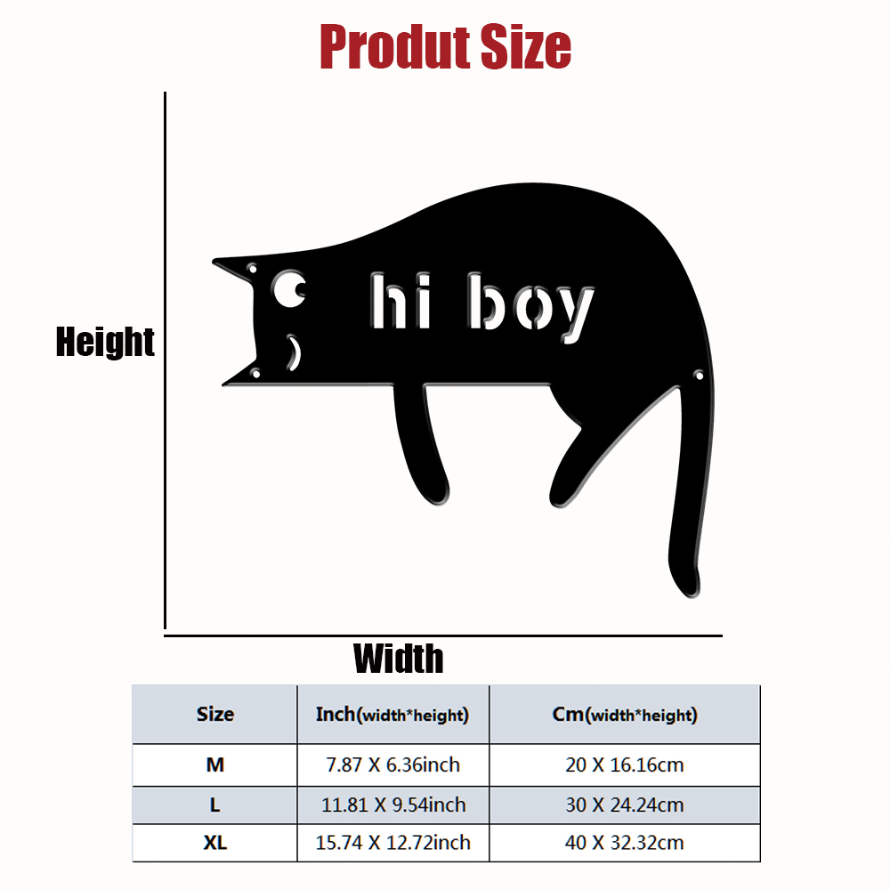 1Pc Custom cat Metal Door Stre - Home Office Windows recension och pris