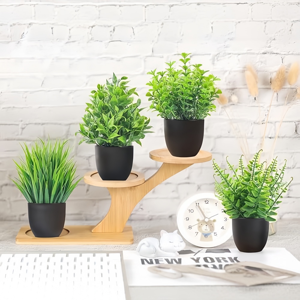 4pcs/set Mini Artificial Plant - Plant Desk Mini recension och pris