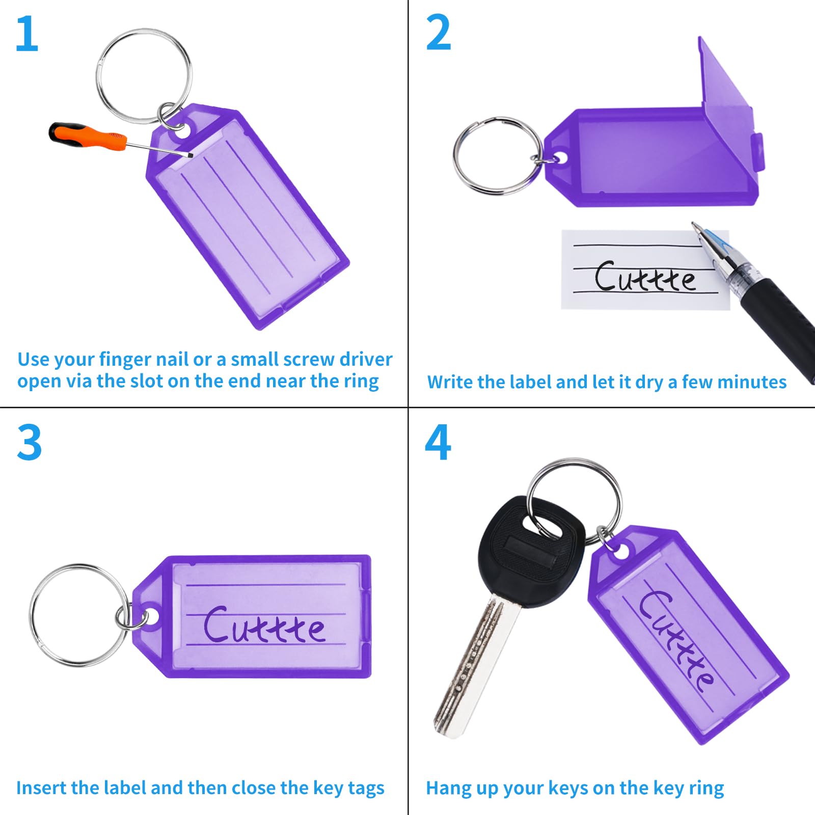 16 Pack Plastic Key Tags with  - Home Office Windows recension och pris