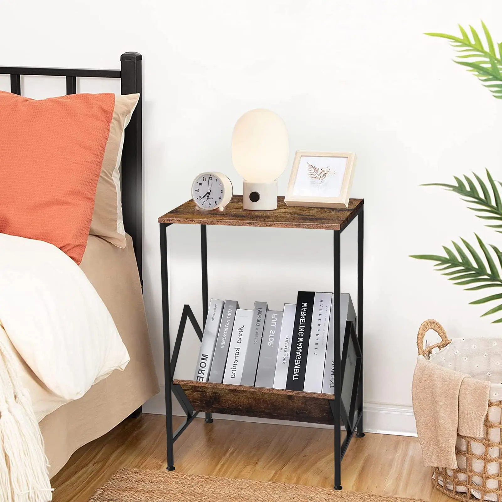 'Table Nightstand Up to 80 Alb - Home Office Of Amazon recension och pris