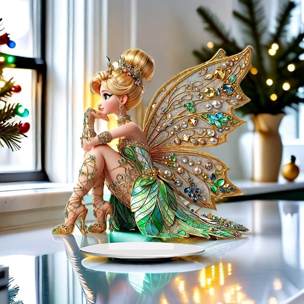 Mini Table Flower Fairy Statue - Plant Desk Mini recension och pris