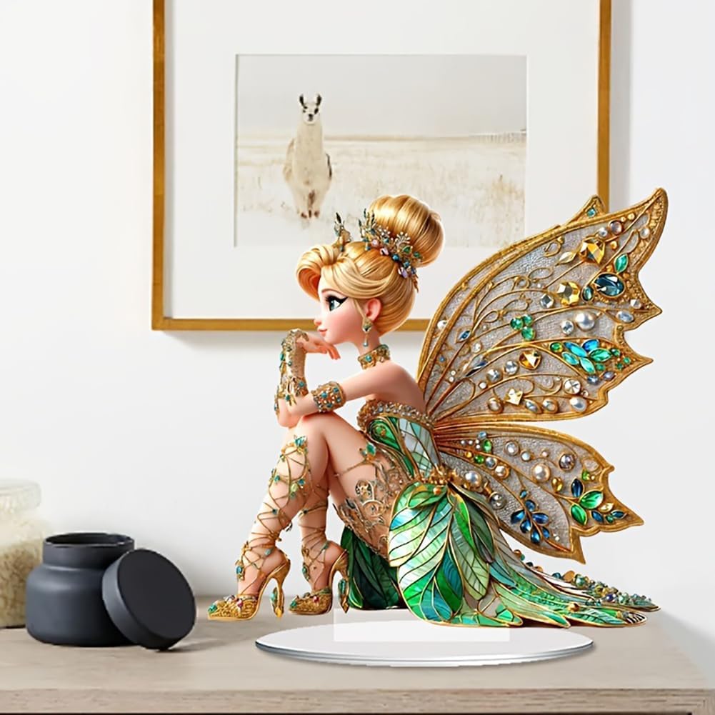 Mini Table Flower Fairy Statue - Plant Desk Mini recension och pris