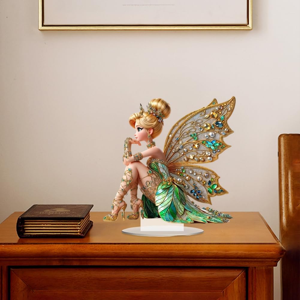 Mini Table Flower Fairy Statue - Plant Desk Mini recension och pris