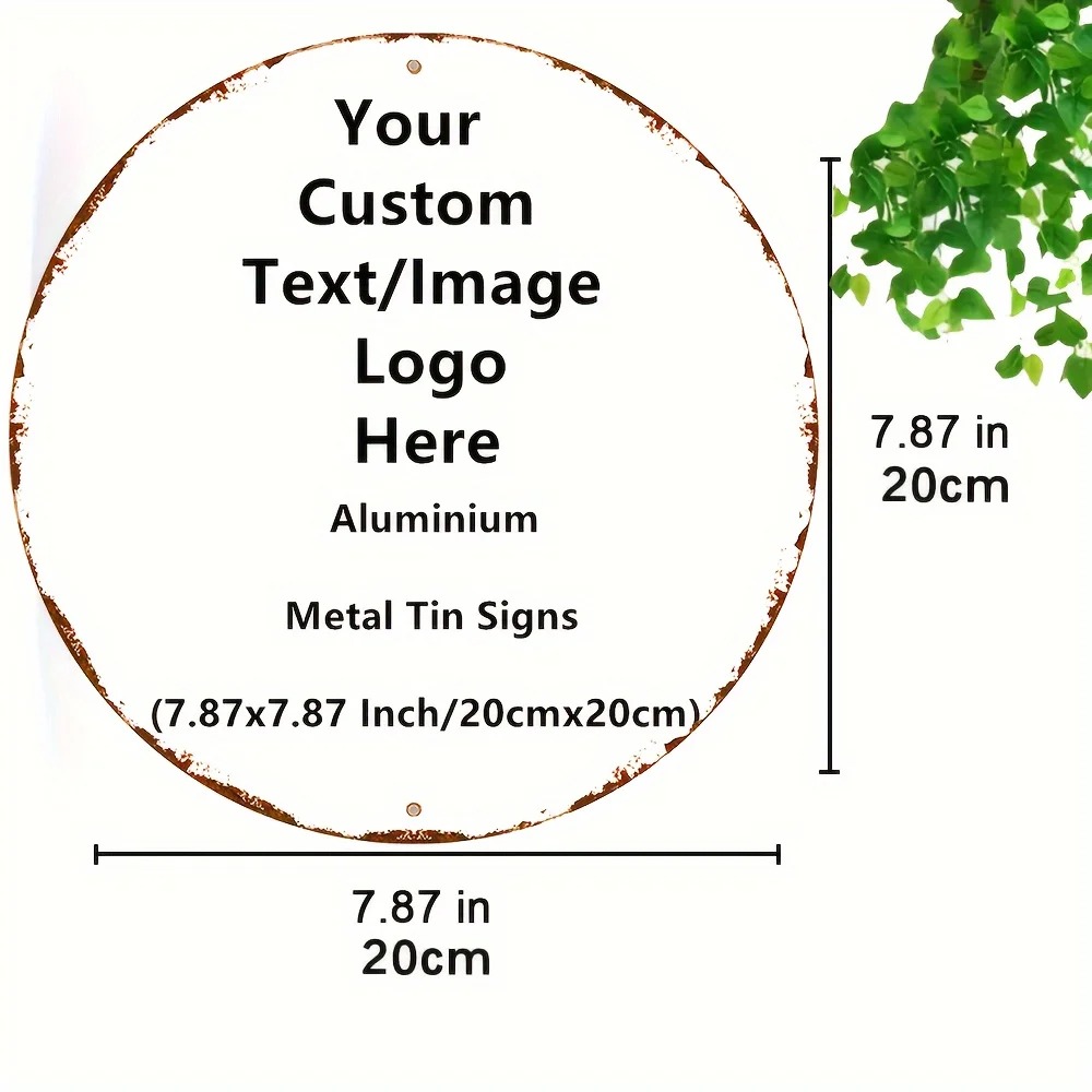 Custom Round Tin Sign - Vintag - Home Office Logo recension och pris