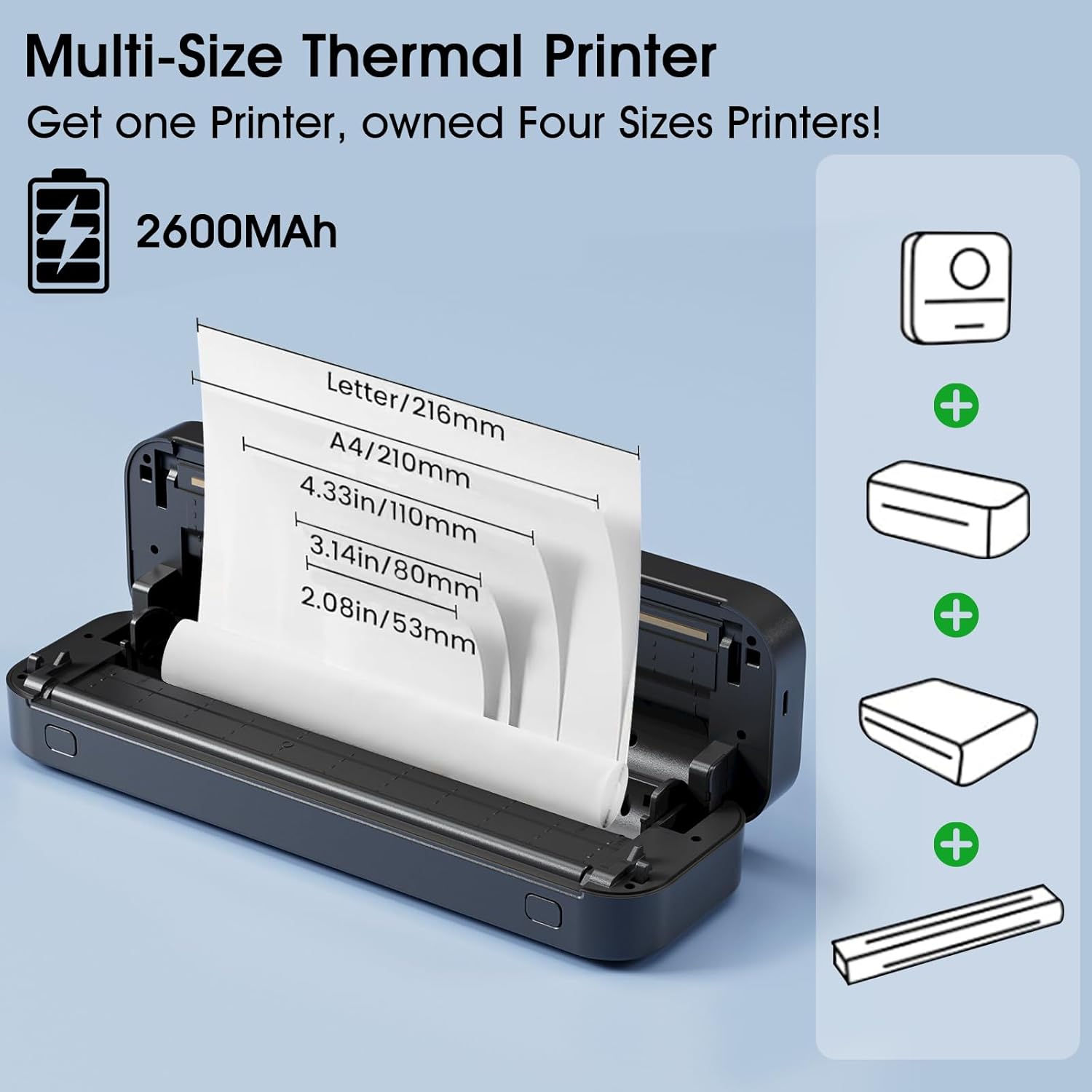 Portable A4 Thermal Printer Bl - Home Office Travel Document recension och pris