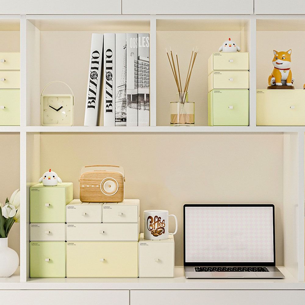 Colorful Desktop Stackable Org - Home Office Desk With Drawers recension och pris